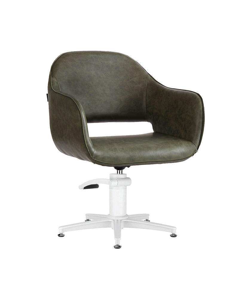 Meadow Sage - Grøn kundestol - Hvid krydsfod